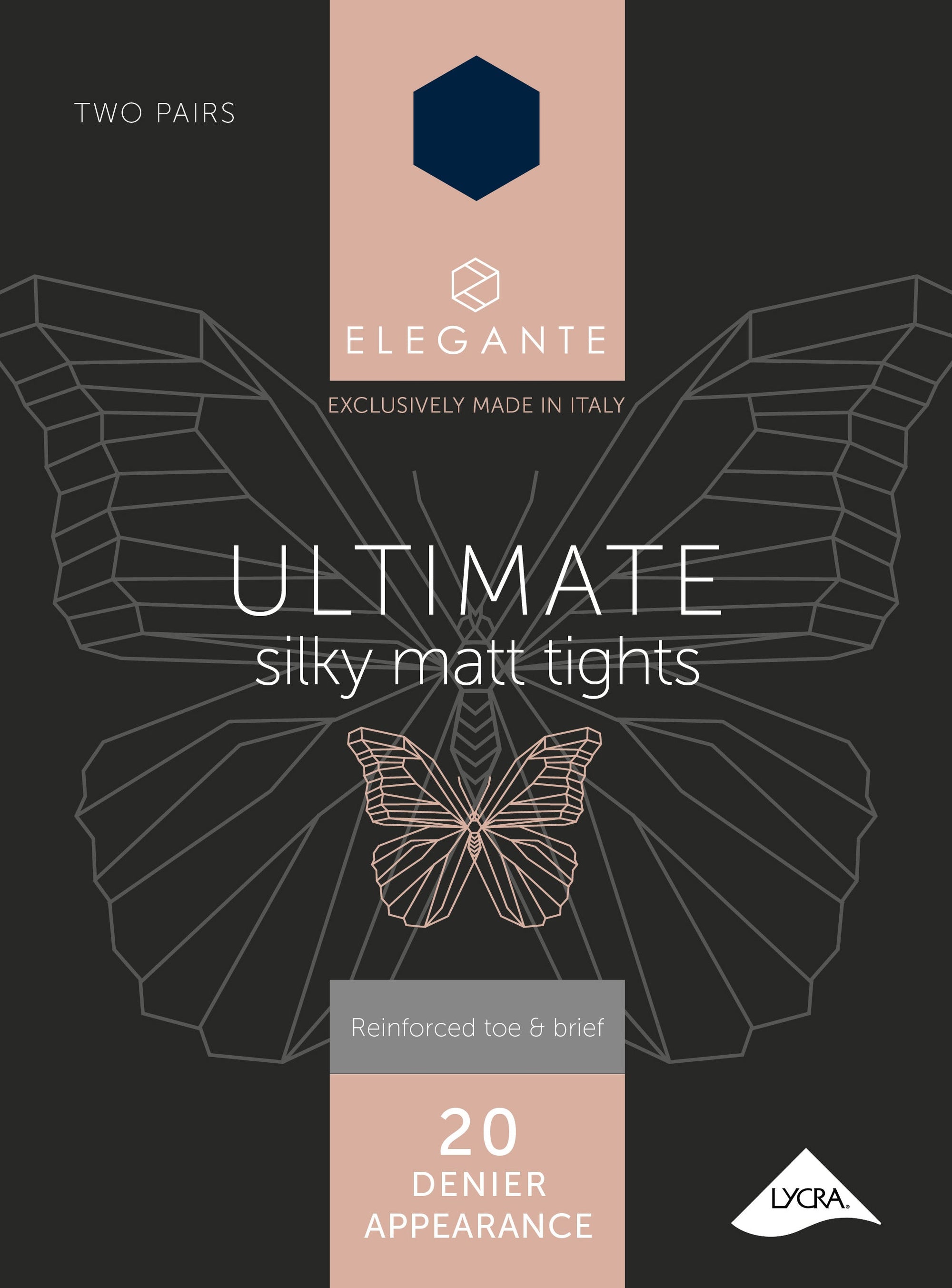 Elegante Ultimate Navy Silky Matt Tights Medium 2pk (Case of 6)