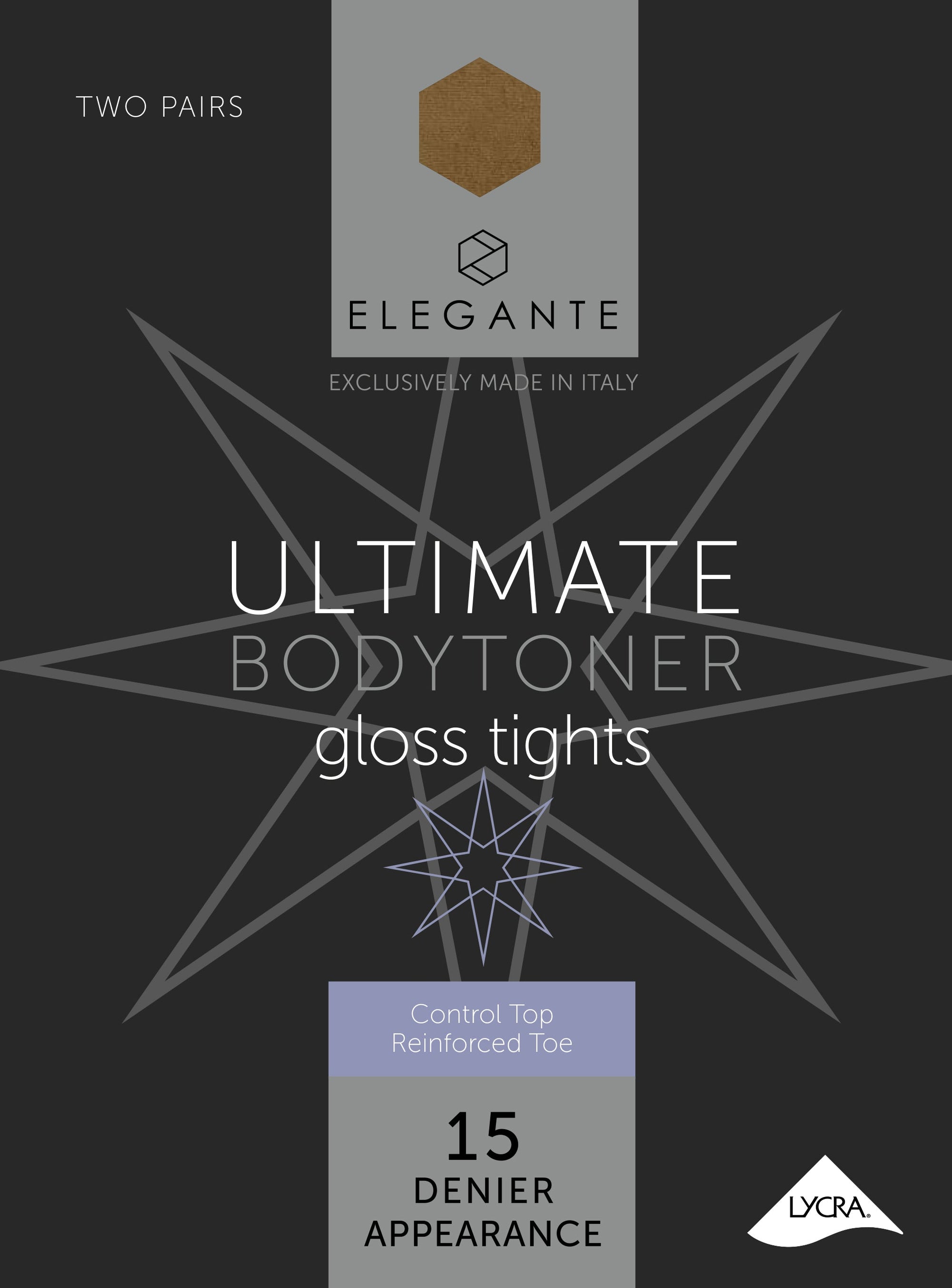 Elegante Ultimate Tivoli Bodytoner Tights with Gloss Leg Extra Large 2pk (Case of 6)