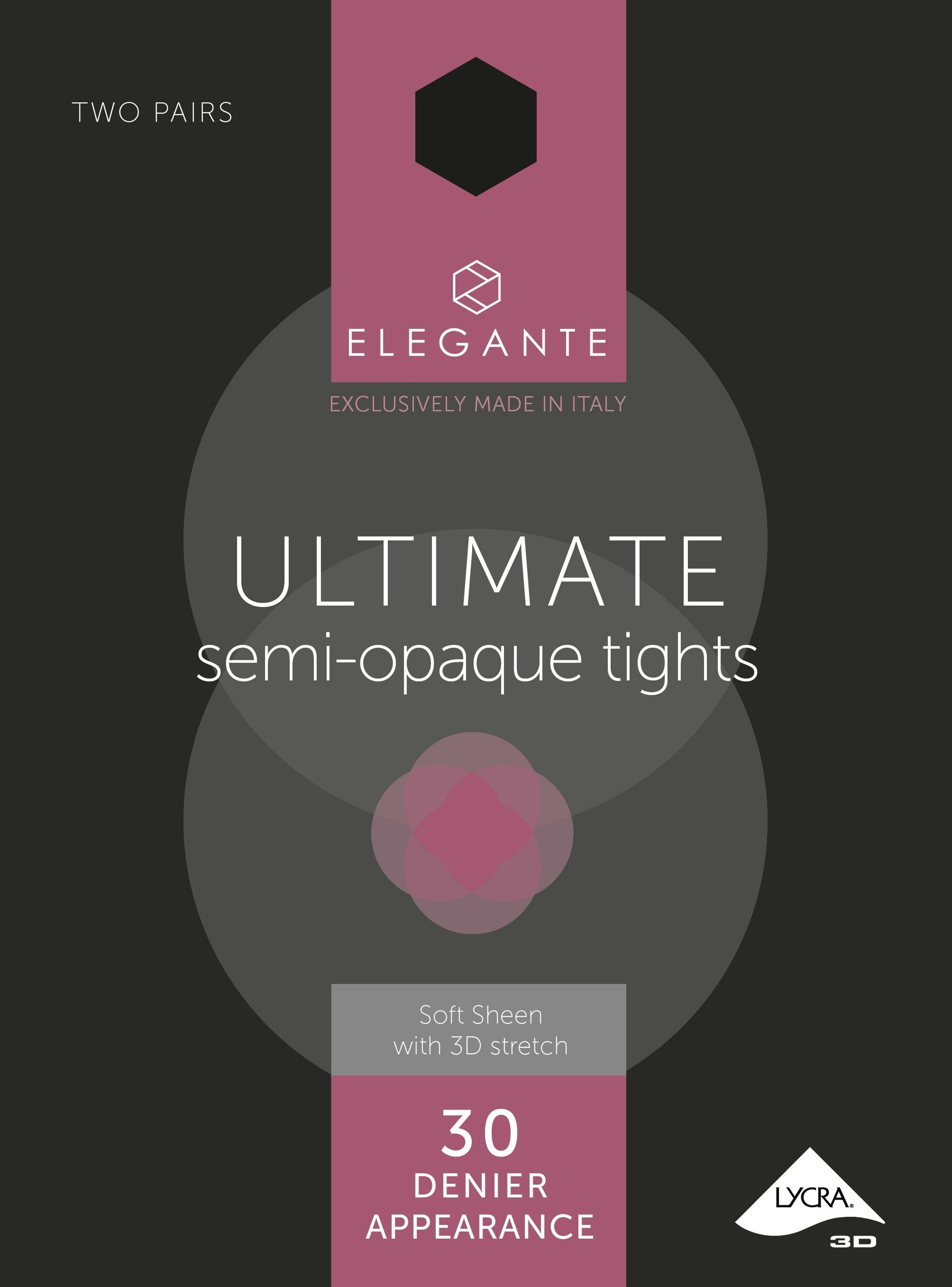 Elegante Ultimate Black 30 Denier Tights Small 2pk (Case of 6)