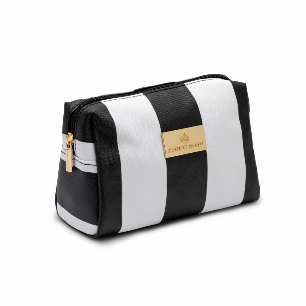 Manor Road Black & White Stripe Travel Bag