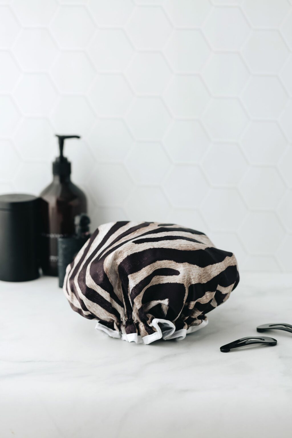 Manor Road Zebra Shower Cap