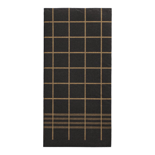 Papstar Kitchen Towel Napkins - Punto Black/Gold 39x40cm 39x40cm 30pk (Case of 8)