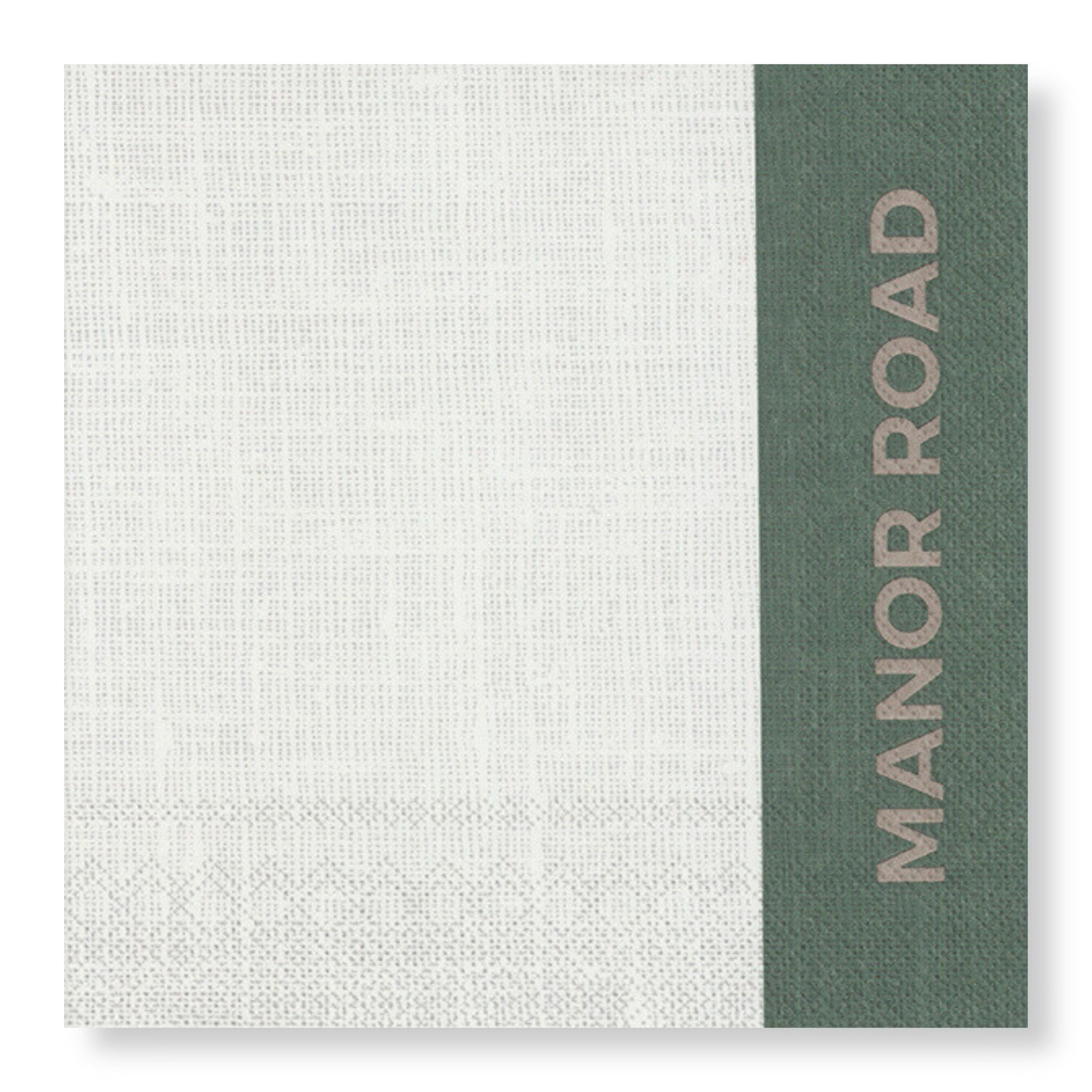 Manor Road Linen (Colourblock Green) Dinner Napkins 20Pk (Case of 6)