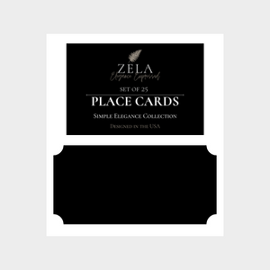 Zela Simple Elegance Collection White Border Place Cards 25pk (Case of 6)