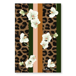 Manor Road White Orchid & Leopard Microfiber Tea Towel