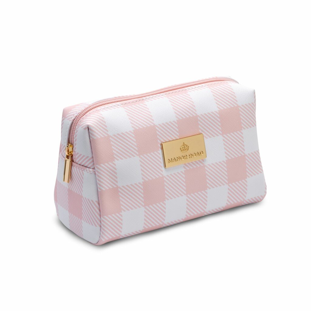 Manor Road Pink Gingham Travel Bag