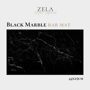 Zela Black Marble Bar Mat 44x25 (Case of 1)