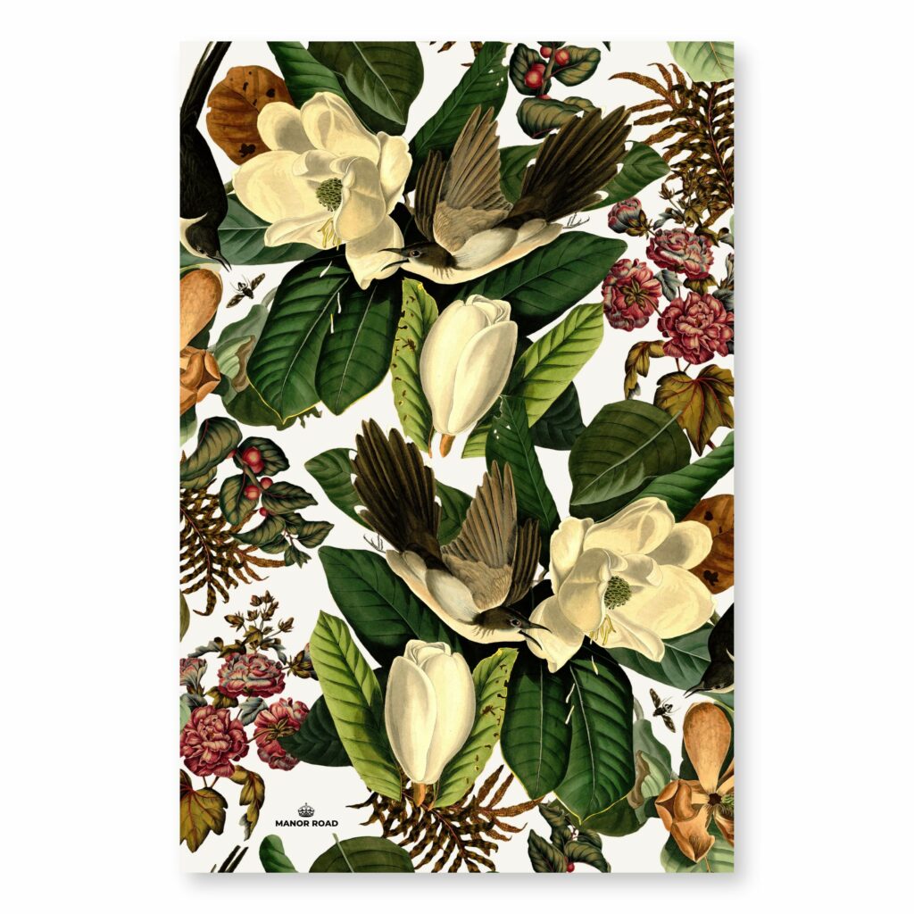 Manor Road Magnolia Blooms Microfiber Tea Towel