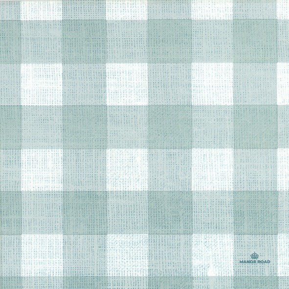 Manor Road Linen Gingham Duck Egg Dinner Napkins 20Pk (Case of 6)