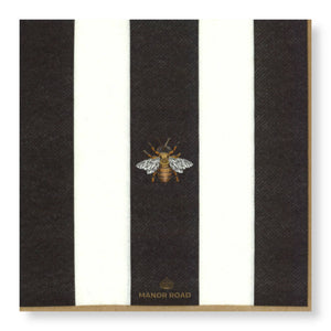 Manor Road The Striped Bee Dinner Napkins 20Pk (Case of 6)