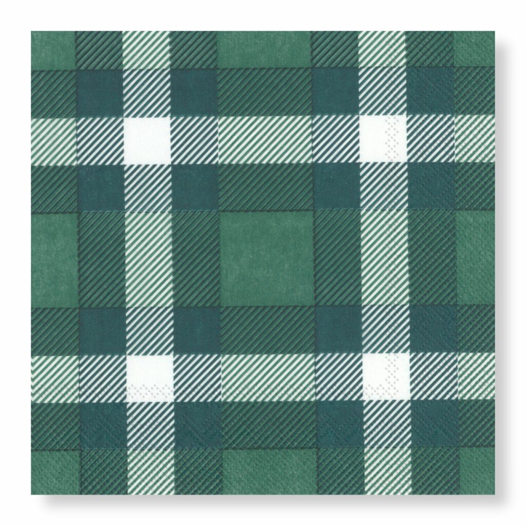 Manor Road Classic Plaid Green Luncheon Napkins 20Pk (Case of 6)