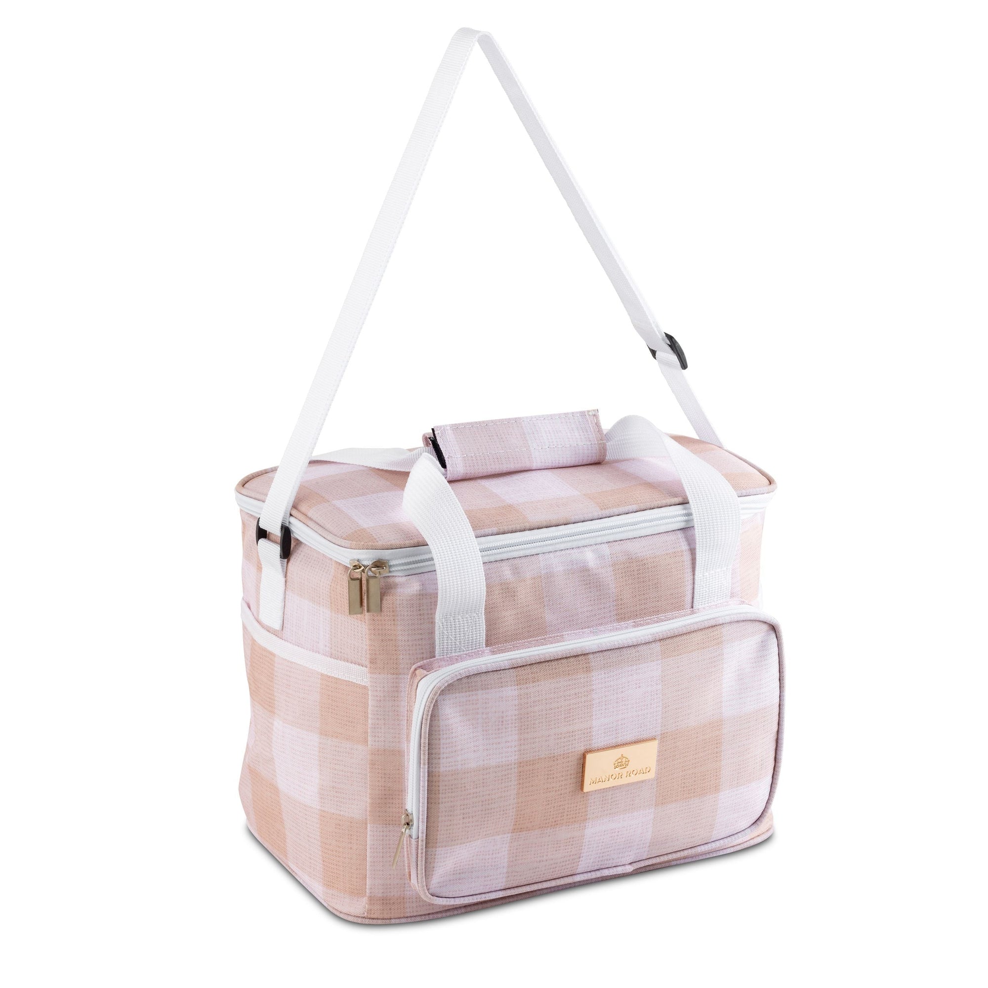 Manor Road Linen Gingham tural Cooler Bag