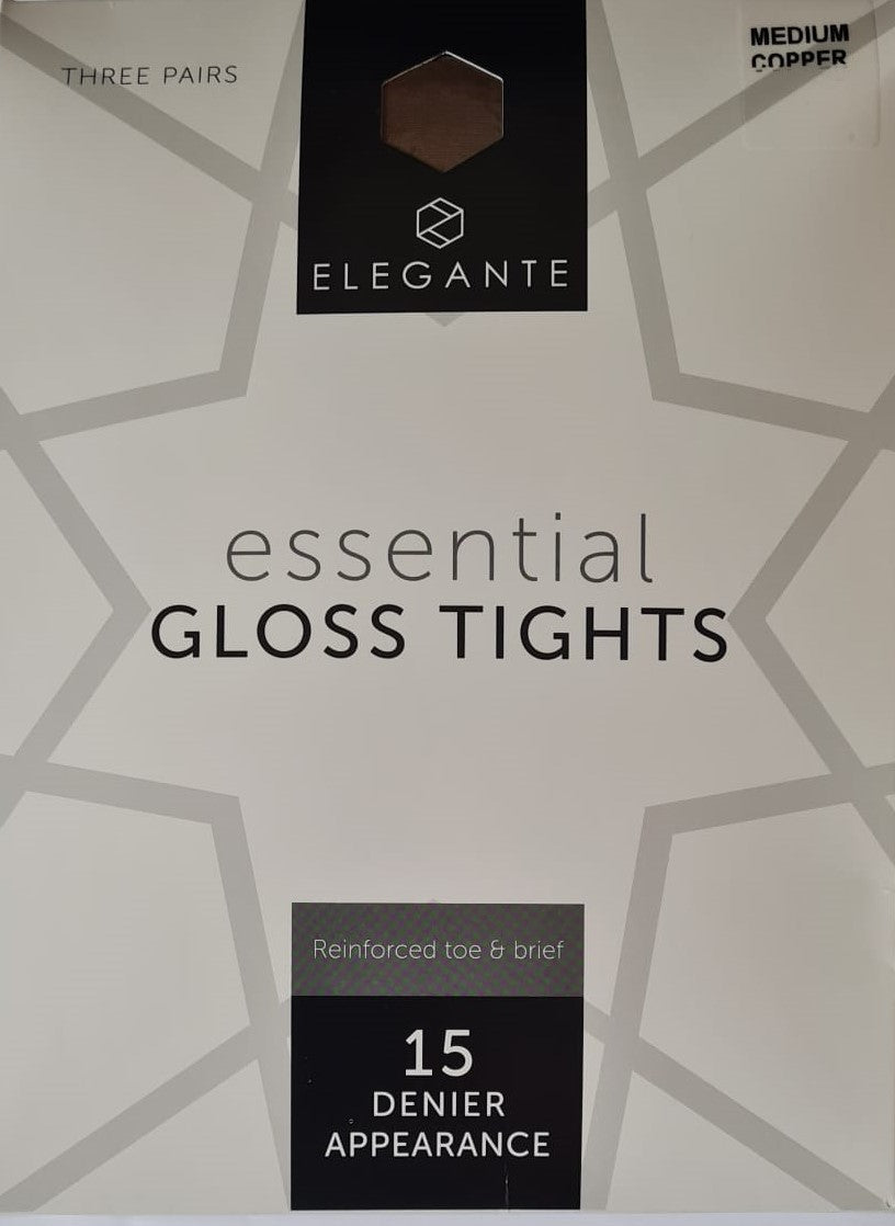 Elegante Essential Copper Gloss Tights Small 3pk (Case of 6)