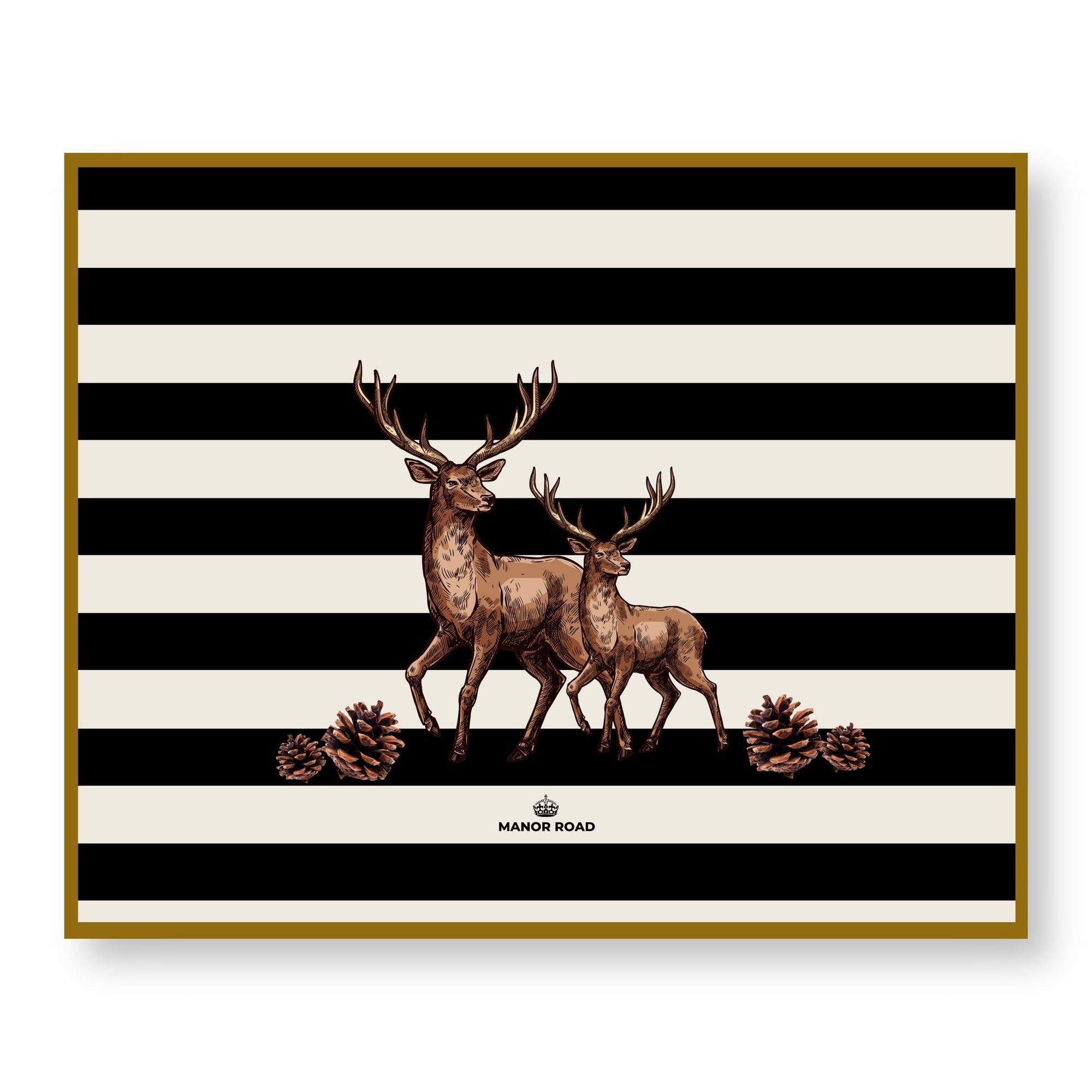 Manor Road Striped Deer Placemats 30Pk (Case of 2)