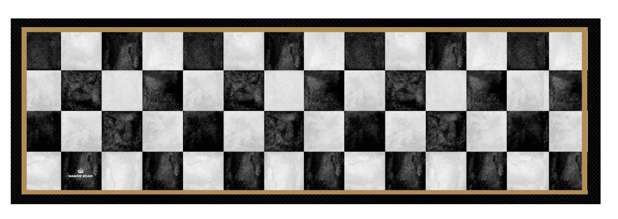 Manor Road Marble Check Large Bar Mat 88x25cm 1pk