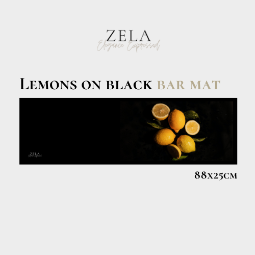 Zela Lemons on Black Bar Mat 88x25 (Case of 1)