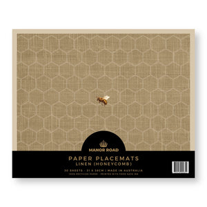 Manor Road Linen (Honeycomb) Placemats 30Pk (Case of 2)