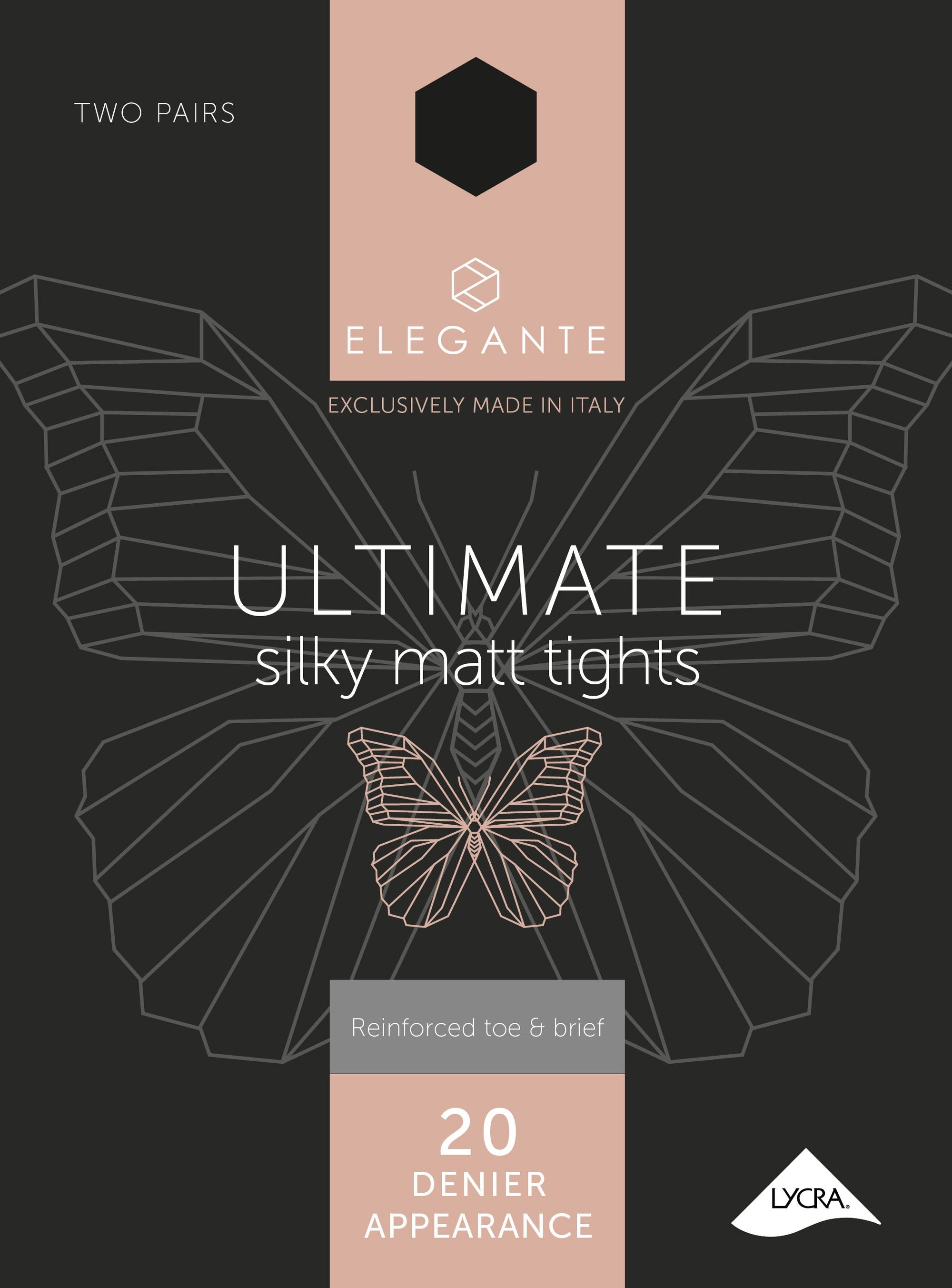 Elegante Ultimate Black Silky Matt Tights Large 2pk (Case of 6)