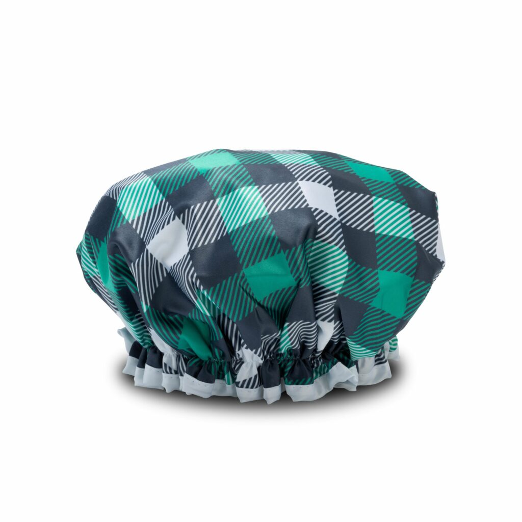 Manor Road Classic Plaid Green Shower Cap