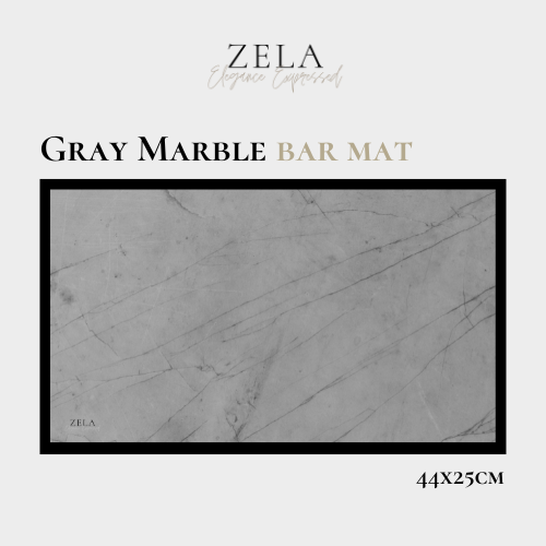 Zela Gray Marble Bar Mat 44x25 (Case of 1)