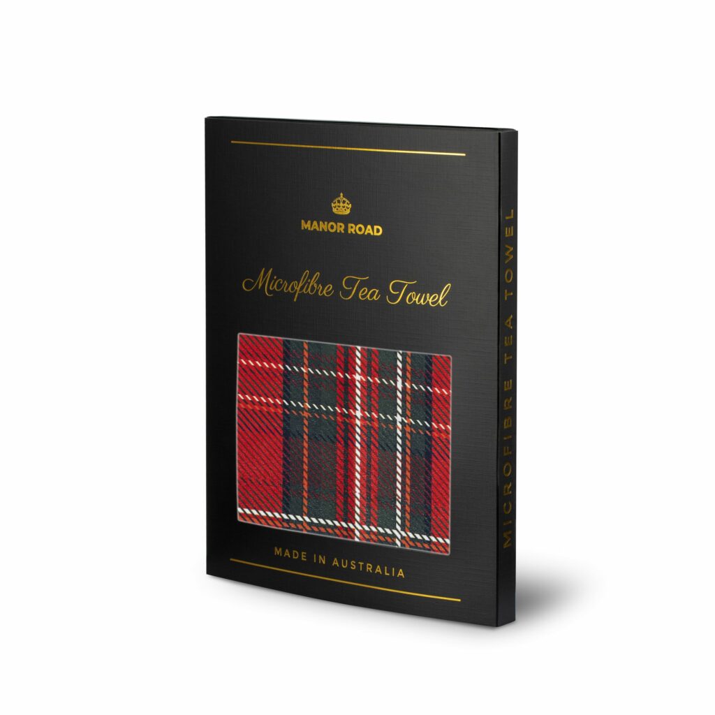 Manor Road Red Tartan Microfiber Tea Towel