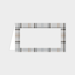 Zela Timeless Elegance Grey Plaid Place Cards 25pk (Case of 2)