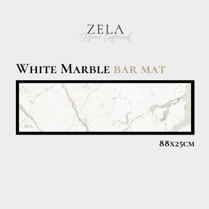 Zela White Marble Bar Mat 88x25 (Case of 1)