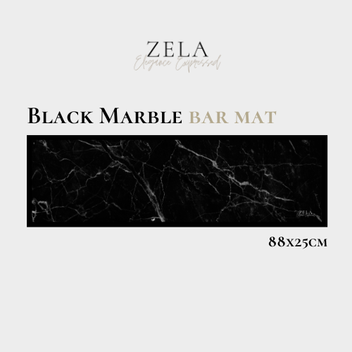 Zela Black Marble Bar Mat 88x25 (Case of 1)